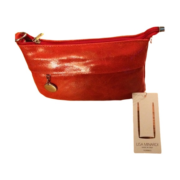 ❤️NWT Lisa Minardi Red Distressed Leather Purse❤️ - Picture 2 of 9